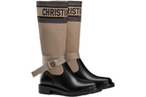 Christian Dior D-Major military textile and leather boots